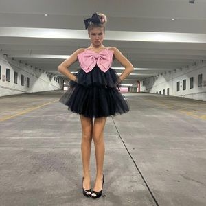 mini pink bow dress
